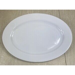 Cordon Bleu Serene 15.5" x 11.25" Platter, White Oval Shaped